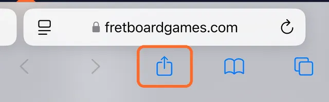 Safari toolbar with the Share button highlighted